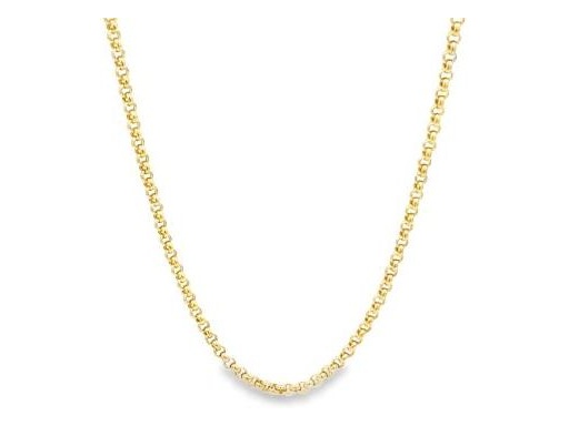 18K Yellow Gold Rolo Chain Necklace – 20 Inches